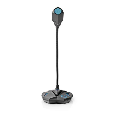 Mikrofon Nedis GMICGU100BK USB omnidirektional mit flexiblem Hals und Stummschalt-Taste