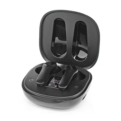 Nedis HPBT5060BK kabellose Bluetooth Kopfhörer mit ANC, Mikrofon und USB-C Ladecase schwarz