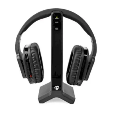 Auriculares Nedis HPRF321BK inalámbricos RF para TV con Base de Carga Negro