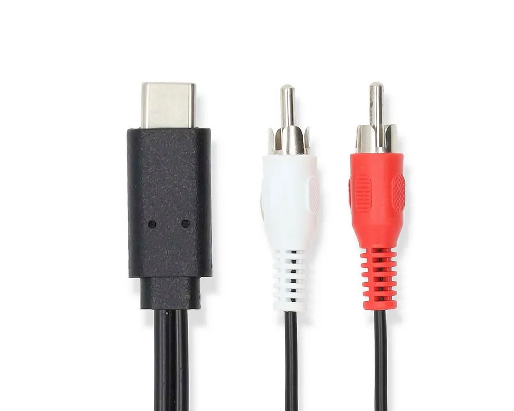 Nedis CCGL64240BK10 Audio- & Video-Kabel, USB-C Adapter, USB-C Adapter, USB-C, 2x RCA, digital to analog, Plug&Play, flexible use, schwarz