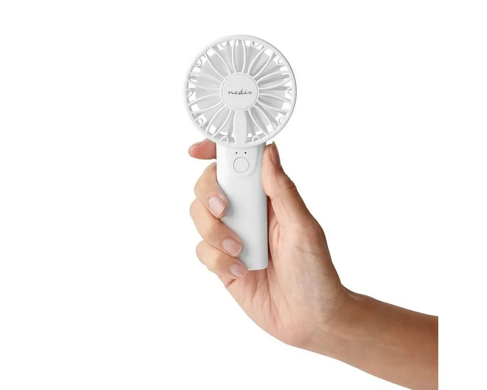 Nedis Handventilator Mini Handventilator weiß mit Tischständer 2 Stufen