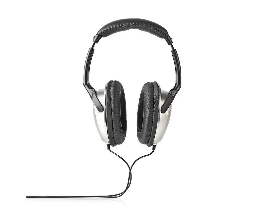 Nedis HPWD1200BK Over-Ear-Kopfhörer (Neodym-Treiber, 3.5 mm Klinkenstecker, Lautstärkeregler für Komfort, Neodym-Treiber, 3.5 mm Klinkenstecker, Lautstärkeregler für Komfort)