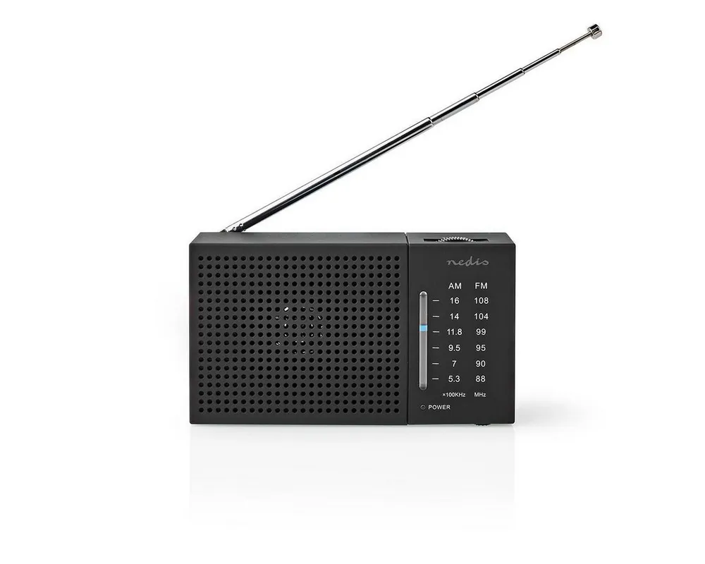 Nedis RDFM1200BK Radio (FM Radio, 1.5 W, tasche und reise, fm am radio kompakt, 1.5 w, kopfhörer anschluss)