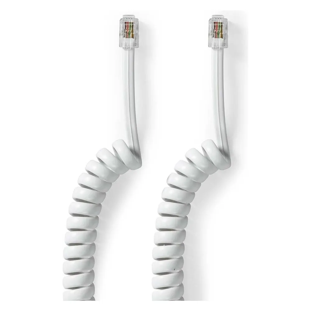 Nedis Telefonkabel RJ10 Stecker RJ10 Stecker 2.00 m Kabeldesign: Aufgerollt Kabeltyp: RJ10