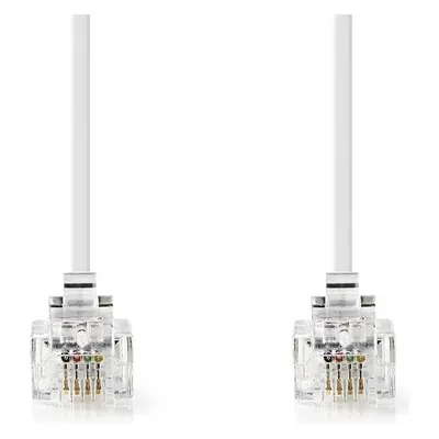 Nedis Telefonkabel RJ11 Stecker RJ11 Stecker 10.0 m Kabeldesign: Flach Beschichtung: Vergo
