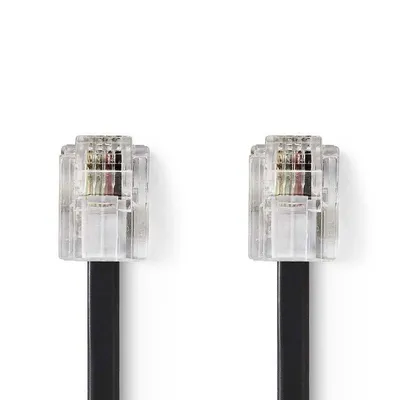 RJ11 Kabel NEDIS TCGL90200BK50 5m Schwarz