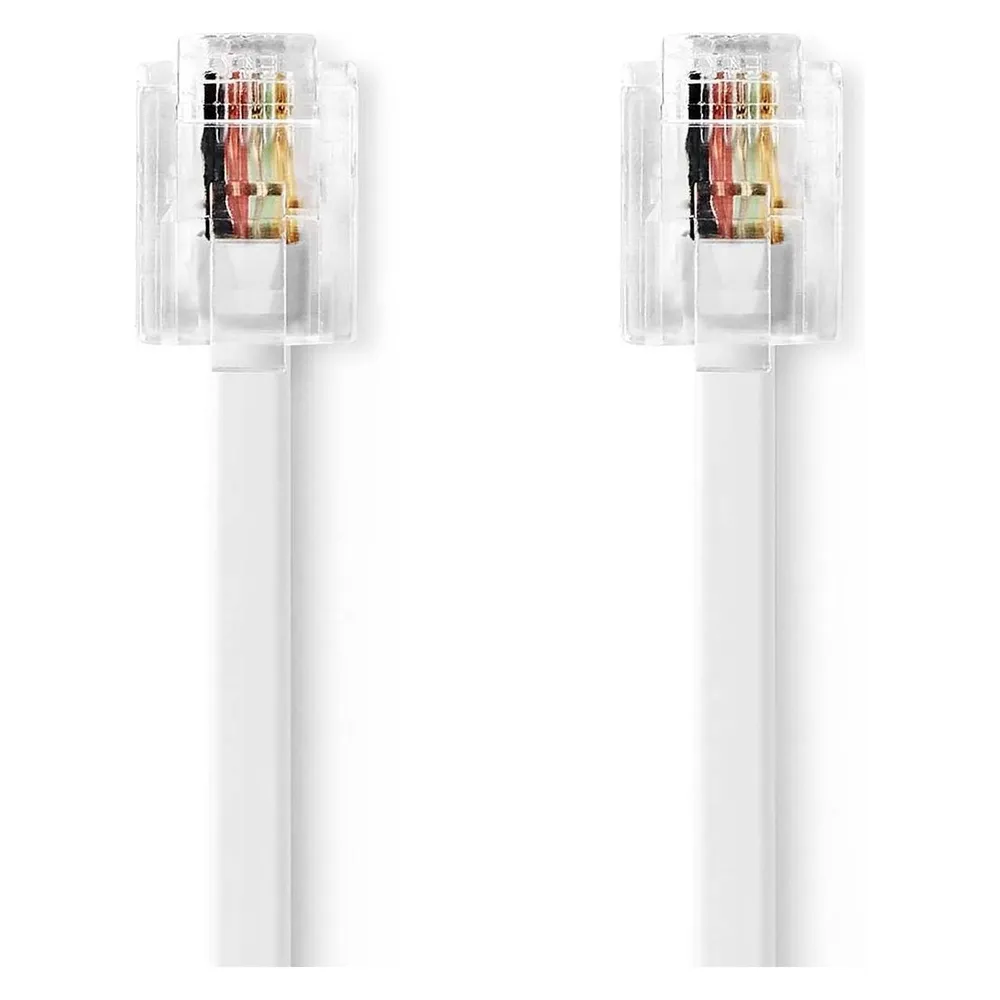 Nedis Telefonkabel RJ11 Stecker RJ11 Stecker 5.00 m Kabeldesign: Flach Beschichtung: Verni