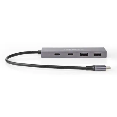 Hub Nedis 4 Ports 10 Gbps UHUBU3450AT USB-C Aluminium Kompakt
