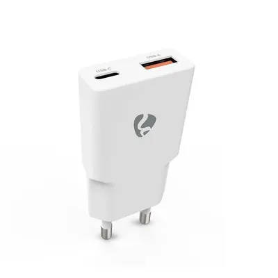 Wandladegerät NEDIS WCHA20WT 20W USB USB-C GaN PD3.0 Weiß Schnellladefunktion