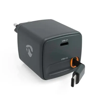 Wandladegerät NEDIS WCHARC65WBK 65W 2 USB-C-Anschlüsse GaN PD 3.0