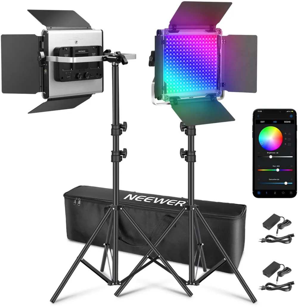 NEEWER 660 PRO II Watt RGB LED Dauerlicht-Set inkl. Stative