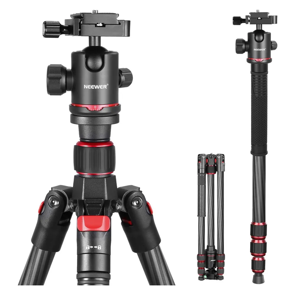 Stativ Neewer N55C 168 cm Carbonfaser Umwandelbar Monopod