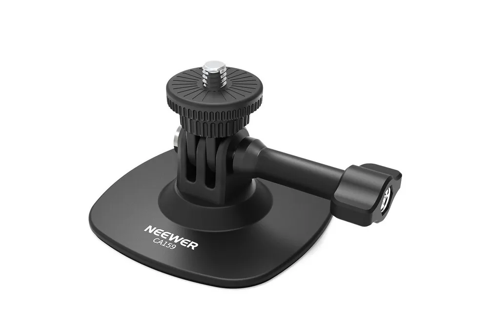 Neewer Action Cam-Halterung CA159 Klebehalterung kompatibel mit Insta 360 GoPro DJI Action Cam, (Packung, 1-tlg., 180° neigbarer Auto Helmhalter Mount Basisadapter für POV Video)