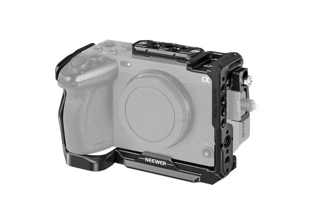 Neewer CA011 FX3/FX30 Cage Kamera Käfig mit NATO Schiene & HDMI Clamp Stativhalterung (Viele Befestigungsgewinde)