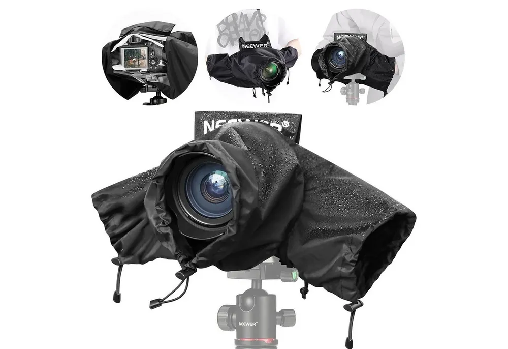 Neewer Kamera-Rainsleeve PB004 Kamera-Regenhülle, Nylon, mit Ärmeln/Zugbändern/Sichtfenster, für Canon Sony Nikon DSLR spiegellose Vlog Kamera Objektive 300-800mm
