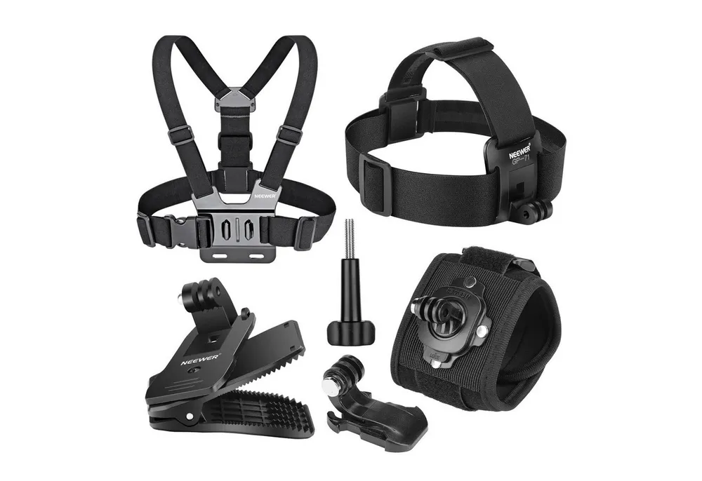 Neewer Kamerazubehör-Set GP-75 Zubehör Set für GoPro Hero Insta360 DJI AKASO Action Kamera, Kopfgurt Halterung, Brustgurt, Rucksack Clips Halter, Handgelenkriemen