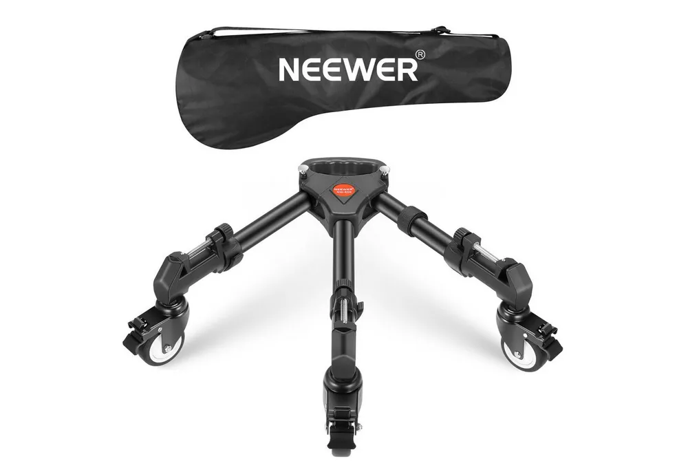 Neewer NW-600 Fotostativ Dolly, max. 15kg, mit Gummirädern Dreibeinstativ (verstellbare Beinhalterung und Tragetasche, für Sony DSLR Kameras)