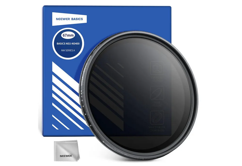 Neewer NW SERIES A 67mm Variabler ND Filter, ND2-400 1-9 Stops Graufilter (drehbarer, mit Anti Fingerabdruck Beschichtung, für Kameraobjektive)