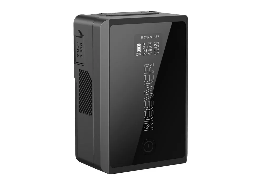 Neewer PS050E Mini V Mount Akku, 3450mAh 50Wh, OLED Bildschirm Kamera-Akku 3450 mAh (1 St), mit mehreren Anschlüssen, 45W PD Schnellladung, für Kamera Monitor