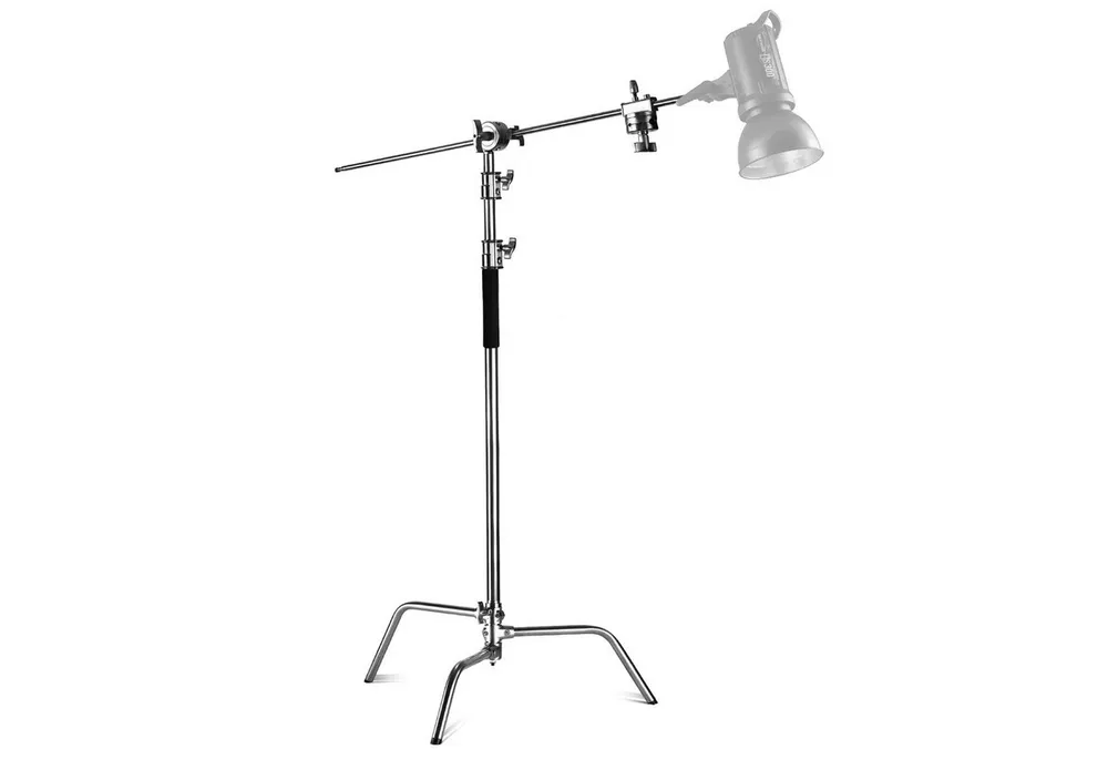 Neewer SC320 Pro Hochleistungs C Ständer aus 100% Edelstahl, mit Auslegerarm Lampenstativ (Höhenverstellbar 146-320 cm, Lichtstativ für Studio Softbox Reflektor)