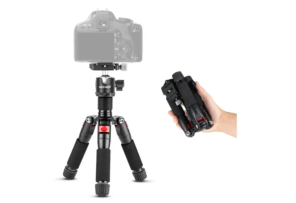 Neewer TP-AAM521 Mini Tischstativ 50cm mit Kugelkopf für DSLR Kameras Dreibeinstativ (höhenverstellbar von 17 bis 50 cm)