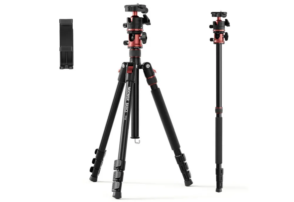 Neewer TP16 180cm Kamera Stativ Einbeinstativ mit Mittelsäule und Kugelkopf Dreibeinstativ (Schnellwechselhalterung für DSLR Kameras und Handys, Last 8kg)