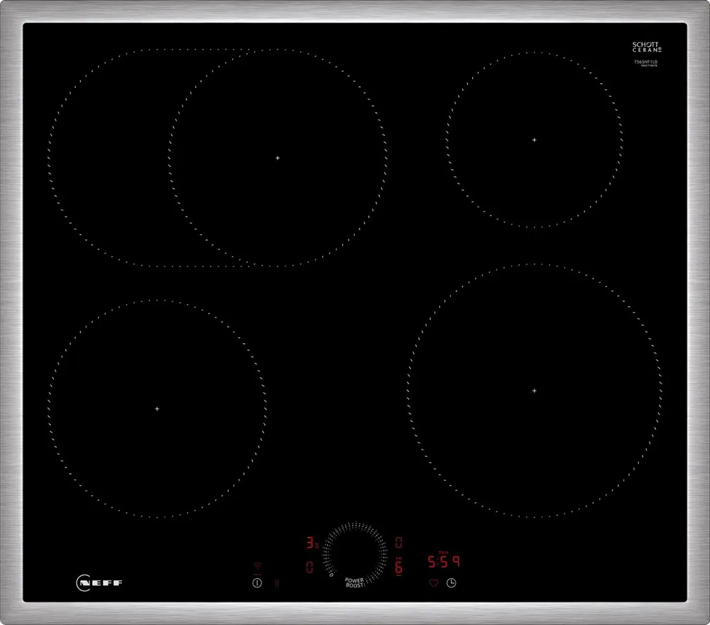 NEFF Induktions-Kochfeld N 50 T56SHF1L0, Powerstufe für schnelle Ergebnisse & Twist Touch® Fingerdreh-Steuerung