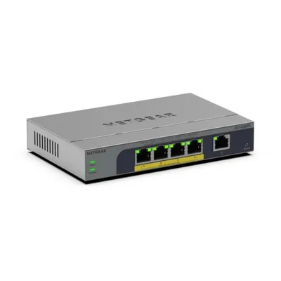 5-Port Gigabit Switch mit PoE+ und 120W PoE-Budget, Montierbar, Unmanaged, Grau