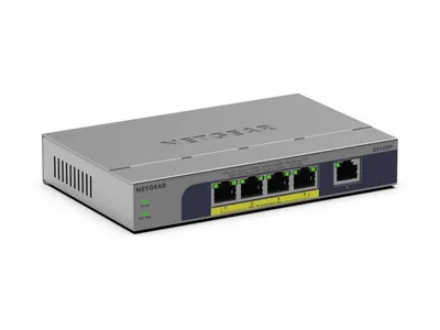 NETGEAR GS105P 5 Ports Gigabit Unmanaged Switch mit PoE+ und Wand-/Desktop-Montage