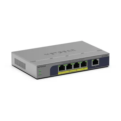 Gigabit Ethernet 5-Port Switch mit PoE+ 30W pro Port und Wand-/Desktop-Montage