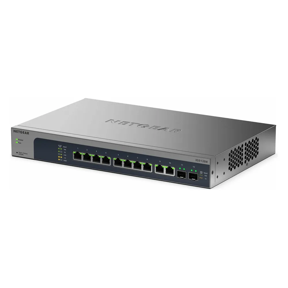 Netgear XS512EM Switch 10 Multi-Gigabit-Ports 10G/5G/2.5G/1G + 2 SFP+