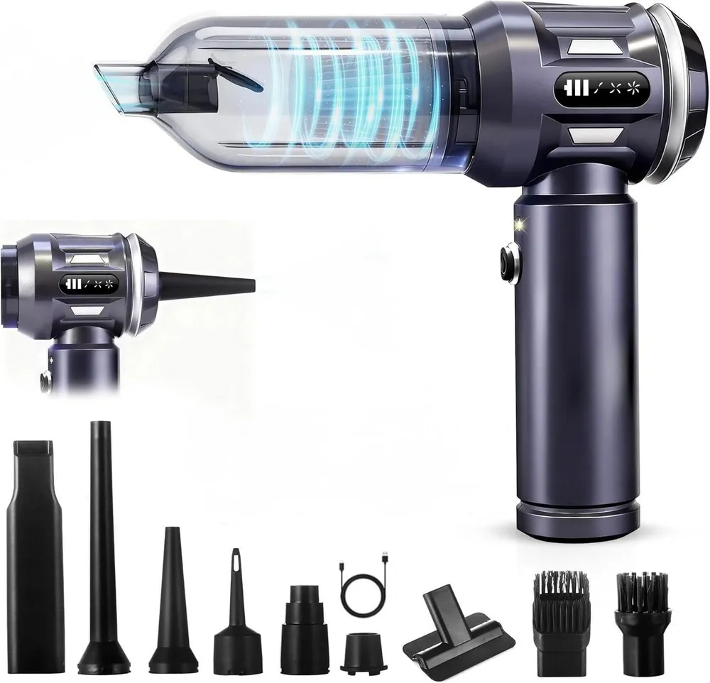 Nettlife Akku-Handstaubsauger kabellos Mini 25000Pa starker Akku bürstenloser Motor 4-in-1, 3 Stufen Tragbarer Staubsauger für PKW Wohnmobil Camping Treppen Sofa
