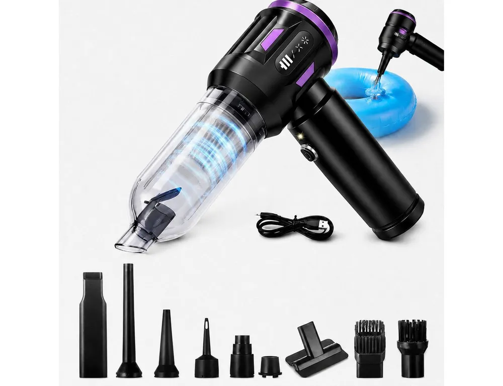 Nettlife Akku-Handstaubsauger kabellos Mini 25000Pa starker Akku bürstenloser Motor 4-in-1, 3 Stufen Tragbarer Staubsauger für PKW Wohnmobil Camping Treppen Sofa