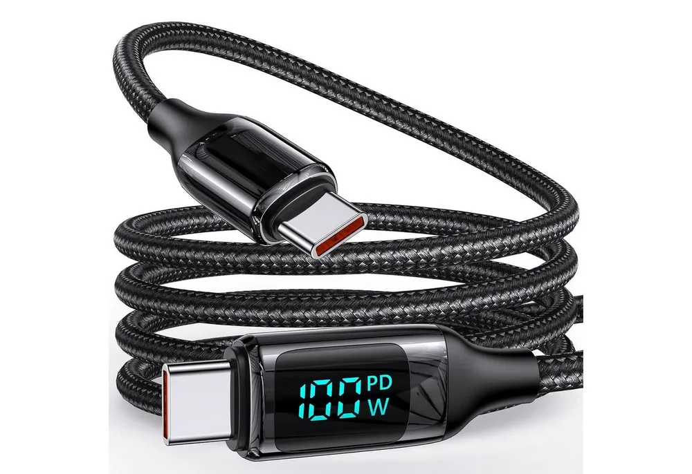 neue dawn 100W USB C Schnellladekabel Kabel 1,8m für MacBook iPad Samsung iPhone USB-Kabel, USB-C, USB-C (180 cm), für iPhone/iPad Pro Air/Macbook Pro Air/Samsung Galaxy Serie,Schwarz