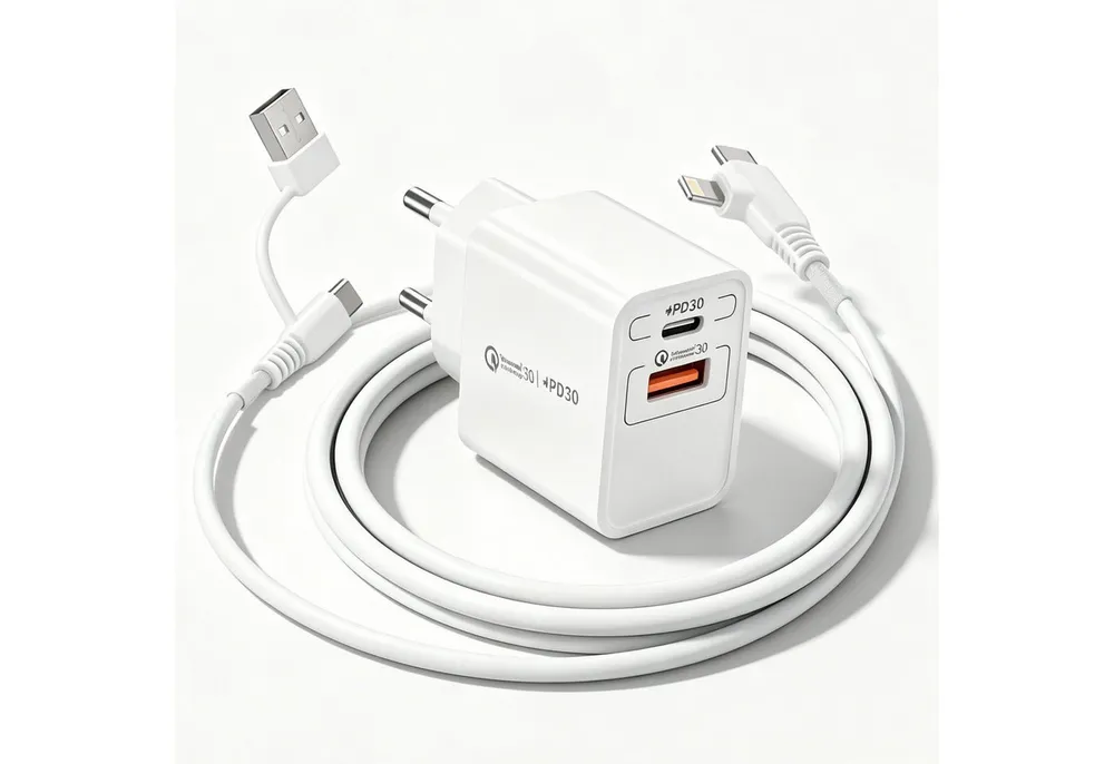 neue dawn 20W USB C Schnellladegerät mit 4in1 Kable für iPhone 16 15 14 13 Serie USB-Ladegerät (1* 20W Ladegerät + 1*4in1 Ladekabel, 1-tlg., 1, iPhone Air 16 15 14 13 12 Serie,iPad Pro 2024 2023,Pad Air 2026 2025)