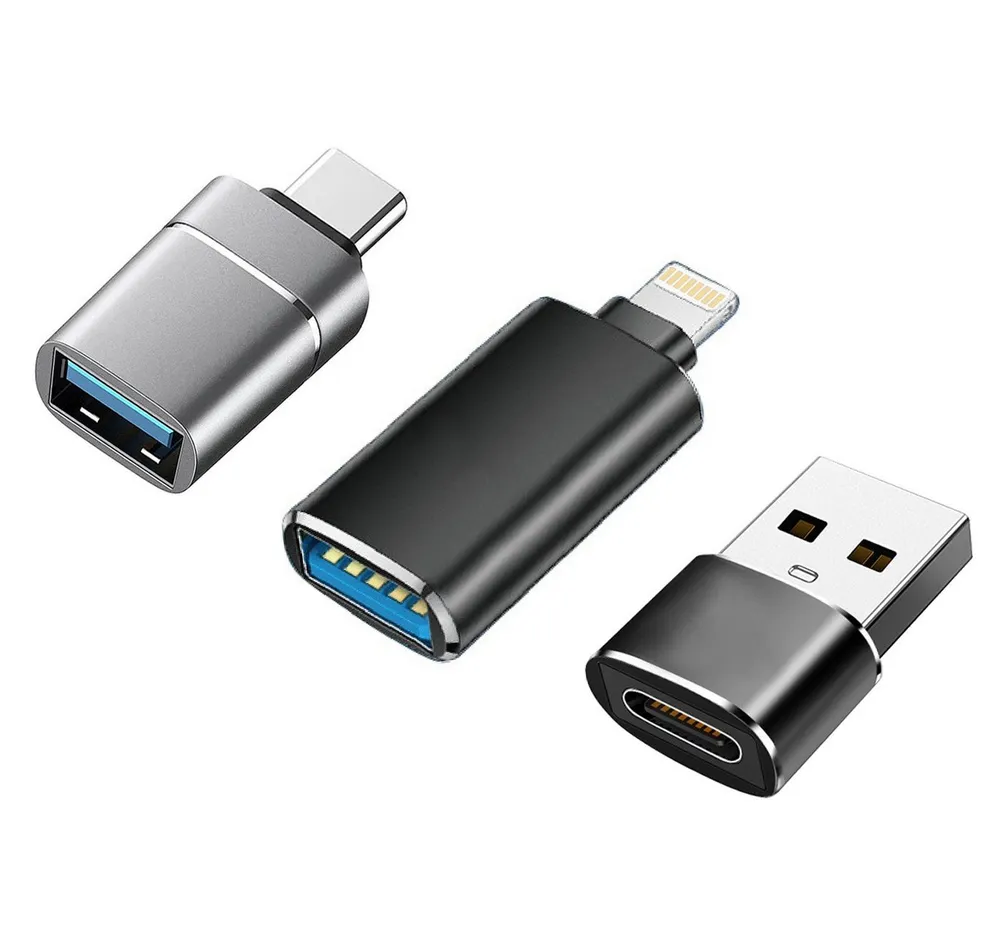 neue dawn 3 Stück USB A auf USB C OTG Adapter für iPhone Samsung iPad Android USB-Adapter Lightning, USB-C, USB Typ A zu USB-C, USB Typ A, für iPhone 17/17 pro/17 Pro max/Air/16e/16 15/16 15 Plus/15 16 pro max