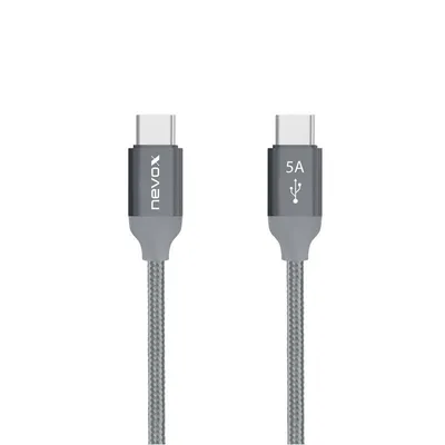 Kabel USB-C zu USB-C Nevox 1653 1 m USB 2.0 Grau Silber