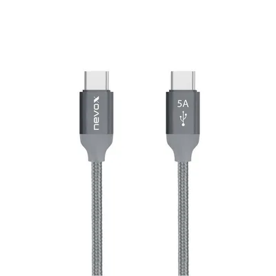 USB-Kabel Nevox 1654 2 m USB-C auf USB-C 2.0 Grau Silber