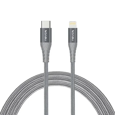 Kabel Nevox 1885 1 m Lightning auf USB C Grau Silber