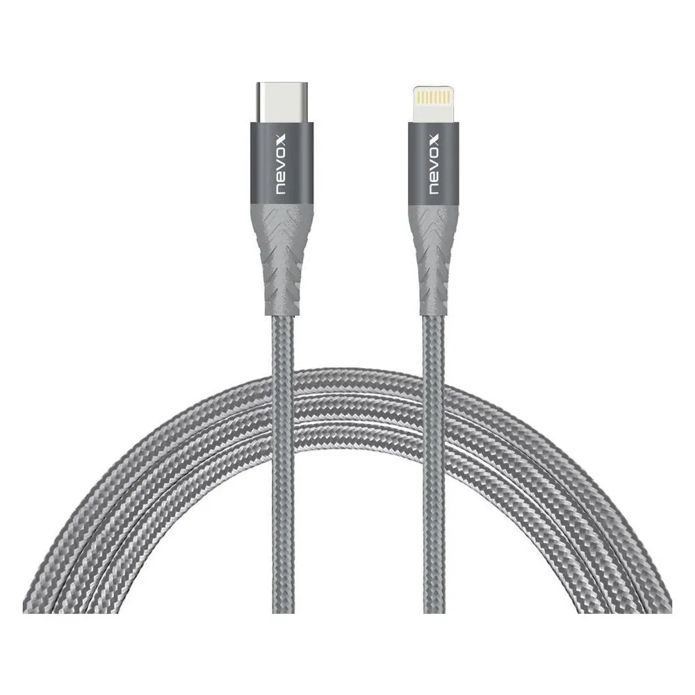 Nevox 2M Lightning zu Type C USB Datenkabel MFi Nylon geflochten