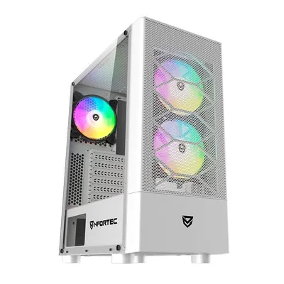 Nfortec Caelum Weißes RGB gehärtetes Glas USB 3.0
