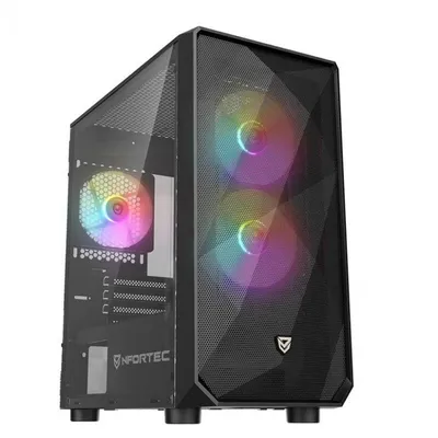 Nfortec Dys gehärtetes Glas USB 3.0 ARGB Schwarz