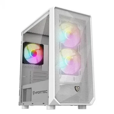 Nfortec Dys Tempered Glass USB 3.0 ARGB Weiß