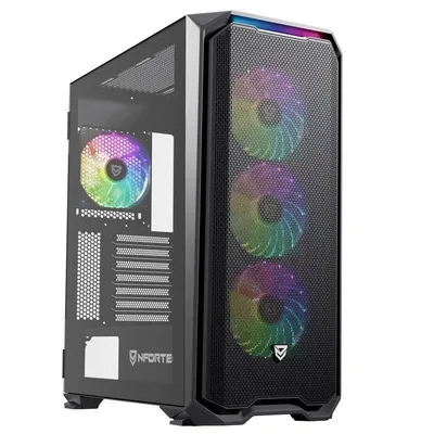 Nfortec Krater X gehärtetes Glas USB 3.0 ARGB Schwarz