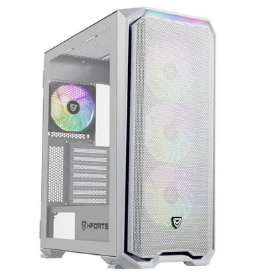 Nfortec Krater X Tempered Glass USB 3.0 ARGB Weiß