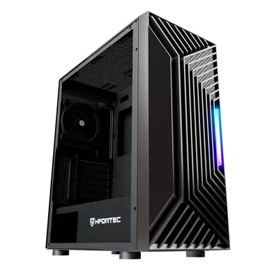 Nfortec Nervia Black ARGB gehärtetes Glas USB 3.0 Schwarz