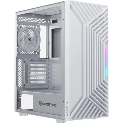 Nfortec Nervia White ARGB gehärtetes Glas USB 3.0 Weiß