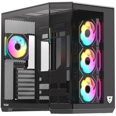 Nfortec Pulsar ARGB Mid Tower ATX gehärtetes Glas USB-C schwarz