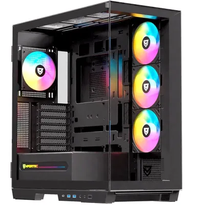 Nfortec Ursa ARGB Mid Tower E-ATX gehärtetes Glas USB-C schwarz