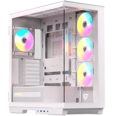 Nfortec Ursa ARGB Mid-Tower E-ATX gehärtetes Glas USB-C weiß